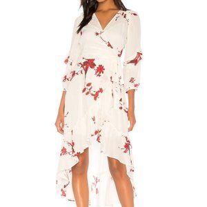 Joie Anawrette Floral Silk Hi-Lo Wrap Dress - S